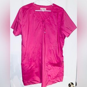 KOI Hot pink Scrub Top Size: 2X